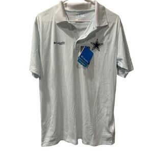 Columbia PFG White Omni Freeze Zero Mens Golf Polo Dallas Cowboys Size S NWT